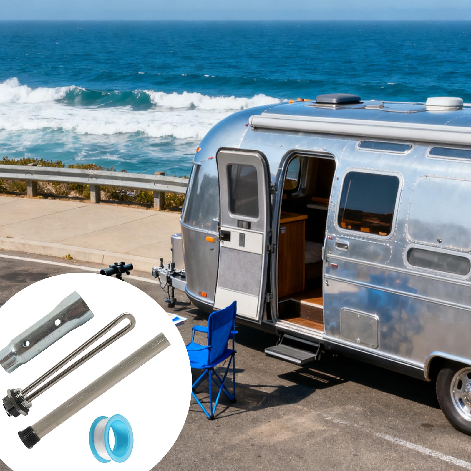Set di ricambio per riscaldamento rapido 520900 520789 per scaldabagno elettrico per camper, include asta anodo e scaldabagno