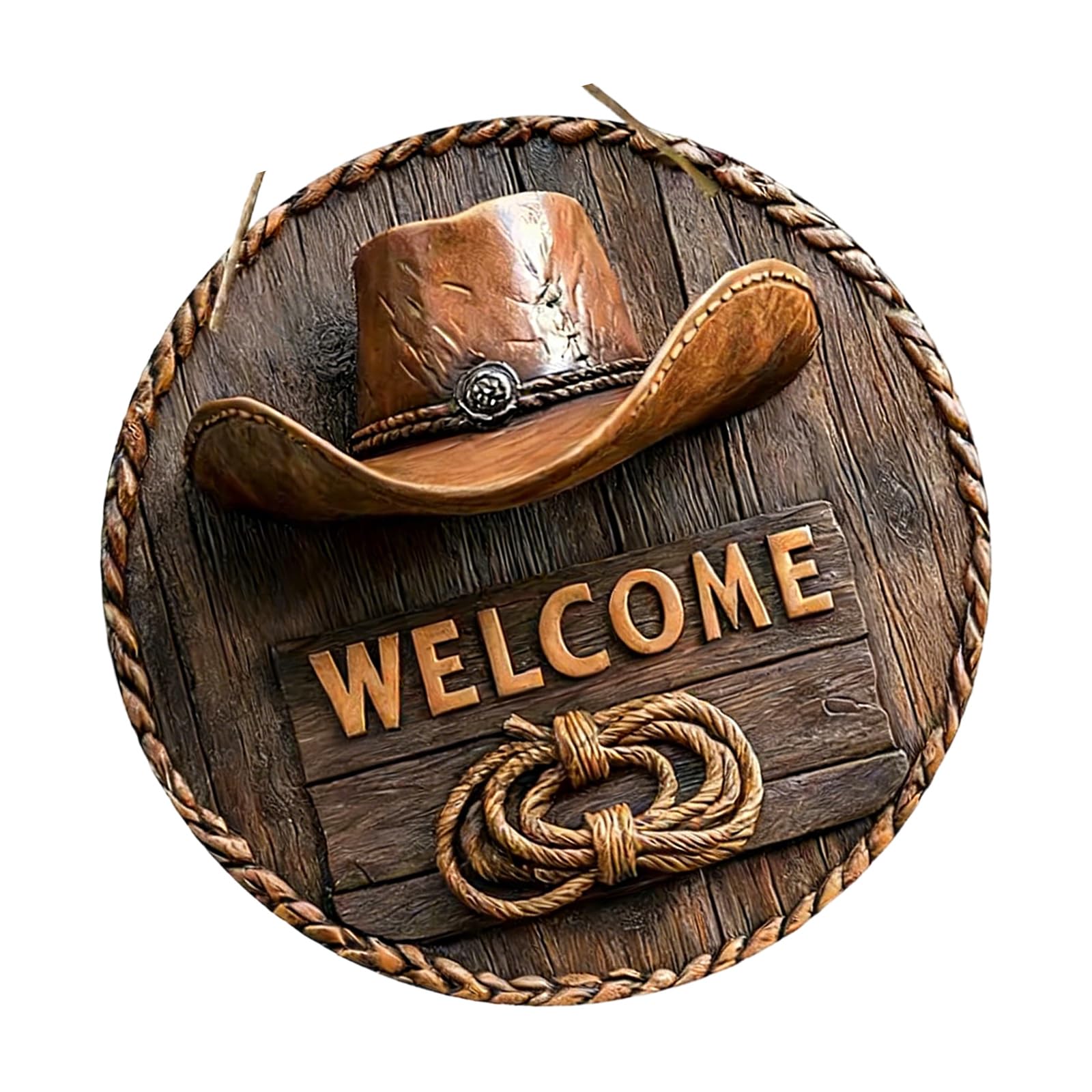 Artistic Farmhouse Welcome Sign, Round Wooden Plaques for Front Door Hanging Entryway or Garden Patio Display Garden Yard Decorations