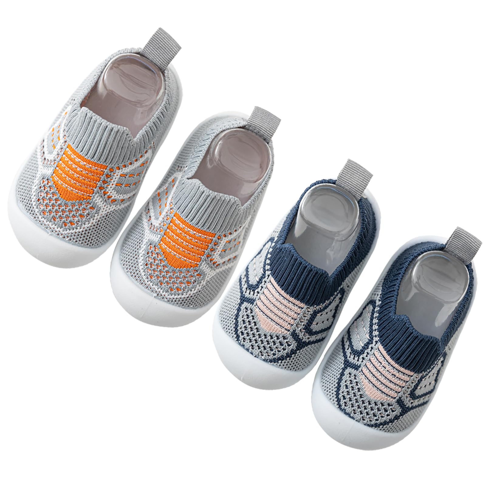 HOVELL Baby Slip-on Sneakers Toddler Walking Sock Shoes Girls Boys Non-Slip Breathable Mesh Tennis Shoes 2 Pairs