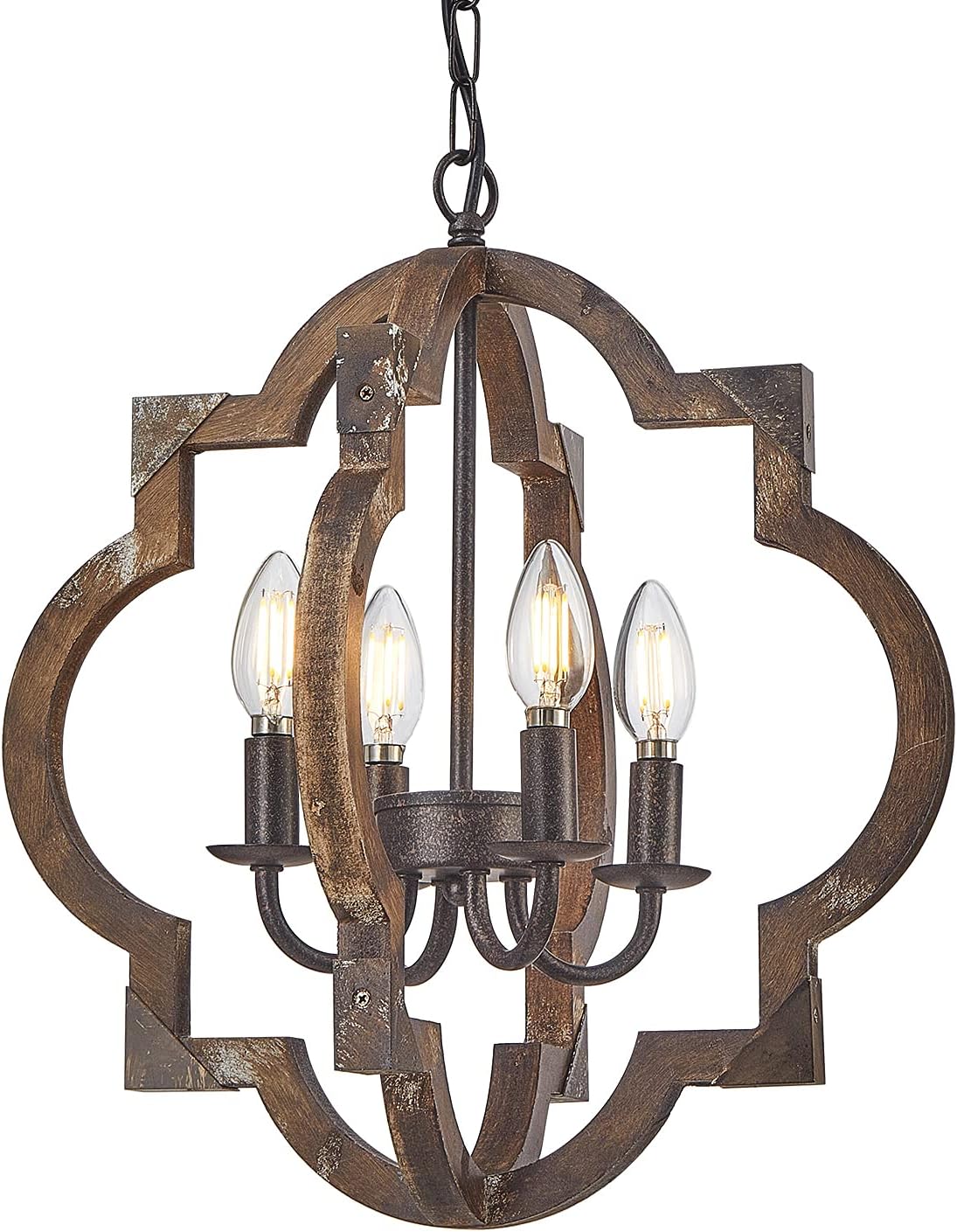Exсluѕіvе Dіѕсоunt 90% Prісе Farmhouse Orb Chandelier, Handmade Distressed Brown 4-Light Wood Light Fixtures Hanging for Island Dining Foyer Entryway Lighting Suреr Dеаl Prоduсt Farmhouse Orb Chandelier, Handmade Distressed Brown 4-Light Wood Light Fixtures Hanging for Island Dining Foyer Entryway Lighting