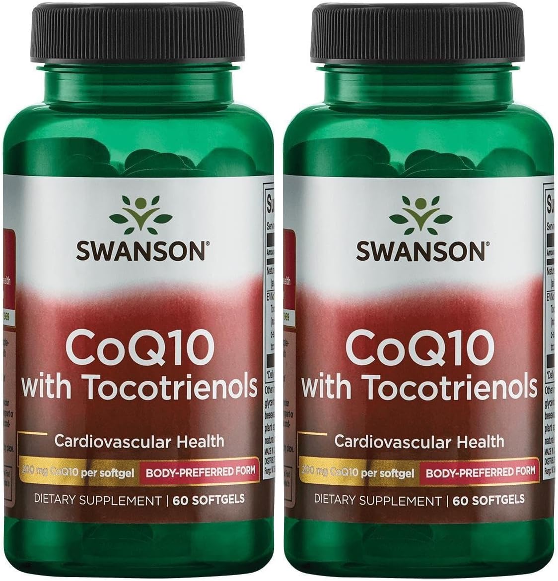 Swanson Coq10 200 Milligrams w/ 20 Milligrams Tocotrienols 200 Milligrams 60 Sgels
