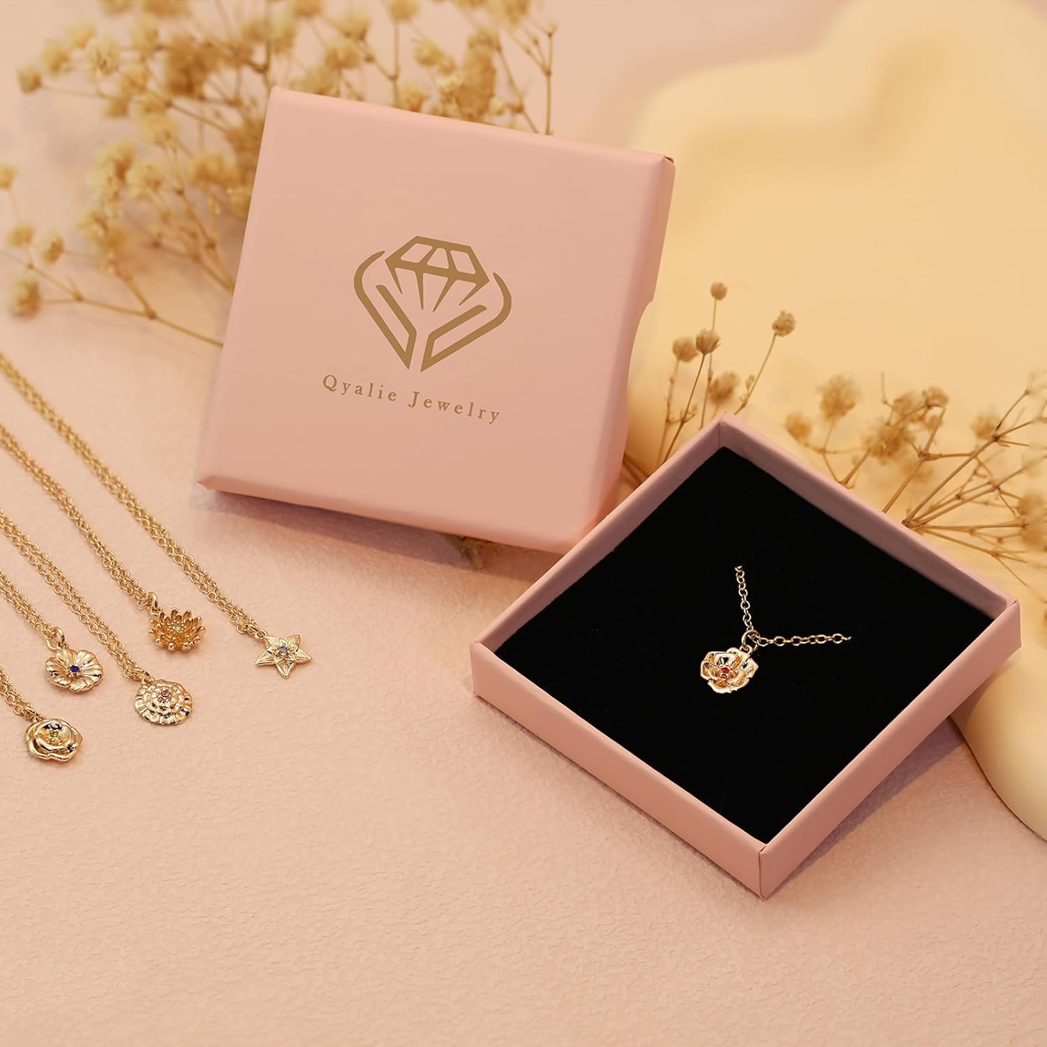 Dainty Flower Necklace for Women Birthflower Birthstone 14K Gold Plated necklaces Trendy Zircon Birthday for Women Jewelry - Image 6