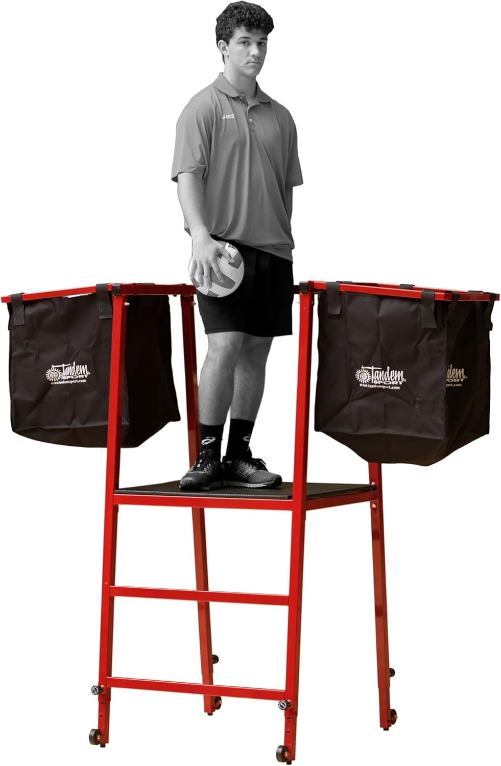 Tandem Sport Training Tower - Volleyball Coaching Tower with Ball Bag Attachments - Training Aid for Volleyball Coaching - Volleyball Training Equipment