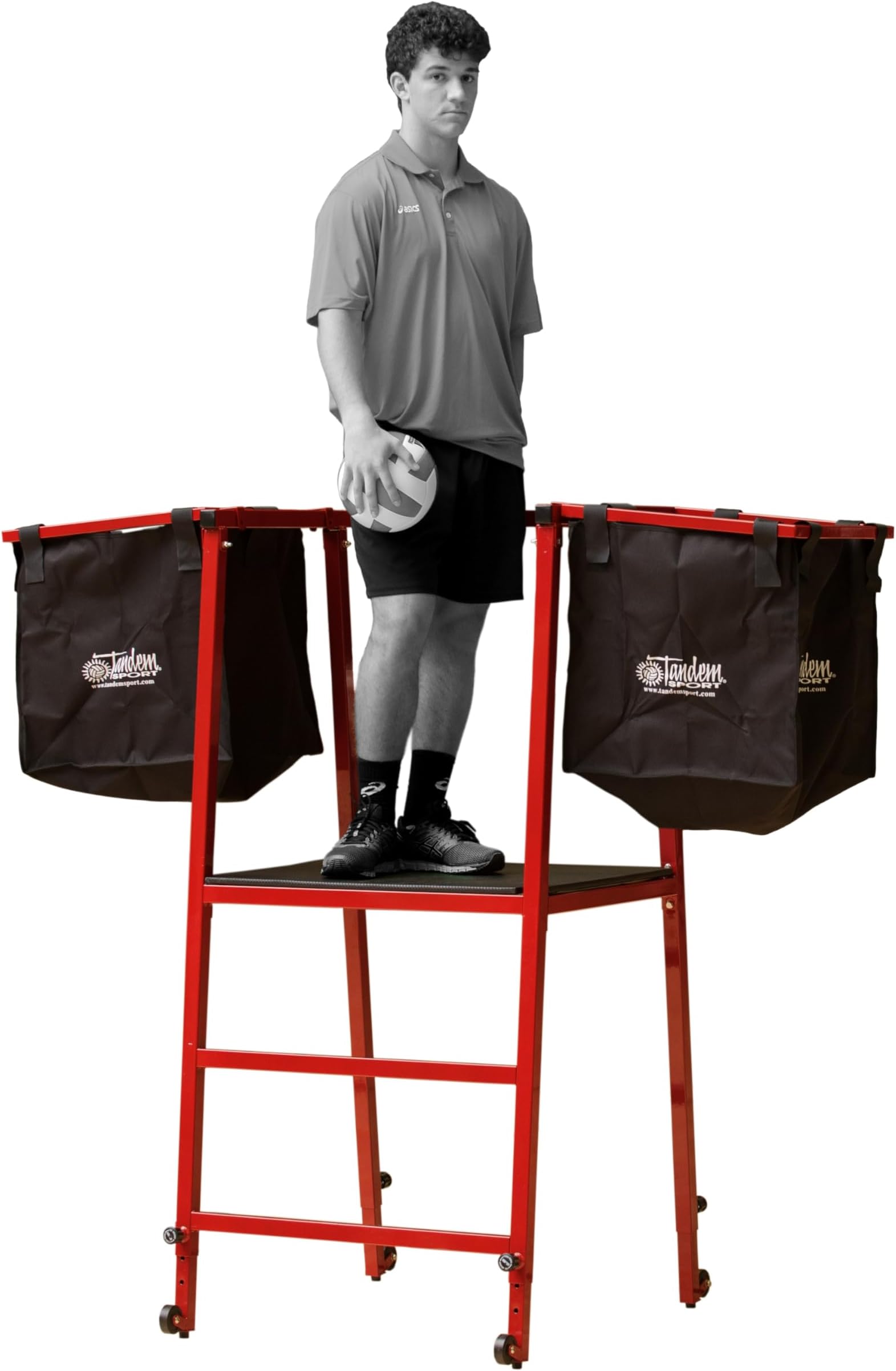 Tandem Sport Training Tower - Volleyball Coaching Tower with Ball Bag Attachments - Training Aid for Volleyball Coaching - Volleyball Training Equipment