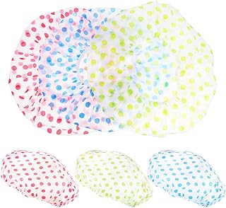 COHEALI Toucas De Banho 6 Peças Toucas De Banho Plásticas Reutilizáveis Toucas De Banho Elástico Elástico Banho Chapéu De Cabelo Para Senhoras Spa Salão