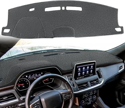 Dash Cover Mat Custom Fit for GMC Yukon/Yukon XL/Chevy Chevrolet Tahoe Suburban with Light Sensor with FCA,w/o Head Up Display w/o Speaker Dashboard Pad Cap Carpet Protector K319A Dark Gray | Fit GMC Yukon / Yukon XL, Custom Dashboard Pad Carpet