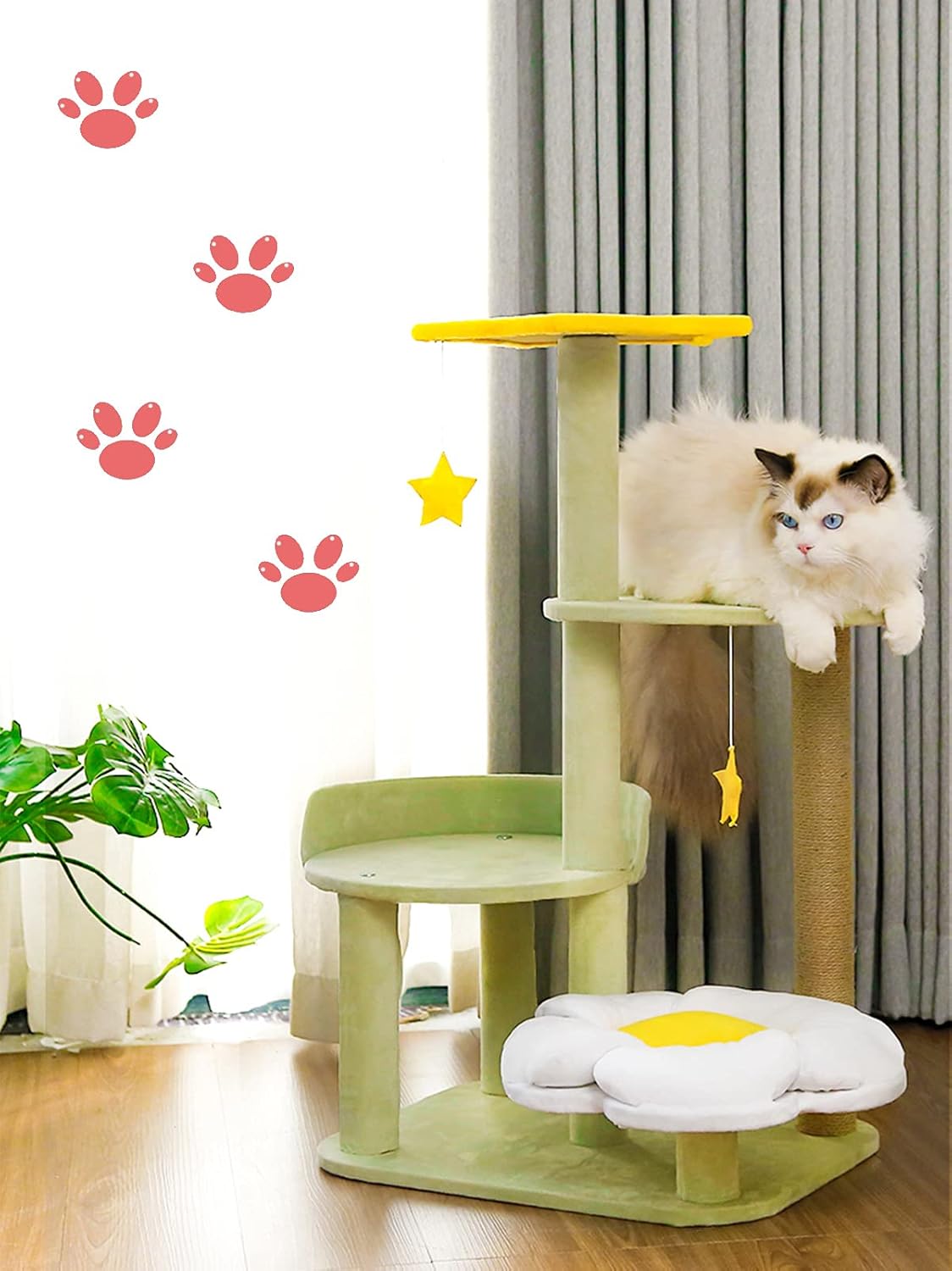 入荷極小！新作】キャットツリータワー キャットツリータワー スクレーピングコラム 猫用クライミングフレーム 猫 | キャットツリータワー キャットツリータワー スクレーピングコラム 猫用クライミングフレーム 猫砂と花のクッション付き ジャンププラッ | キャットタワー | Hongyang Studio 木ンャンスタジオ