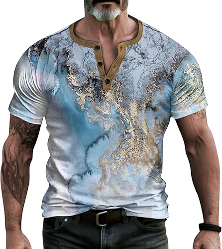 Miniatura 2 de Men's Shirt Loose Comfortable Tees Super Light Short Sleeve T Shirt Summer Casual Tops Button Down V Neck Blouse