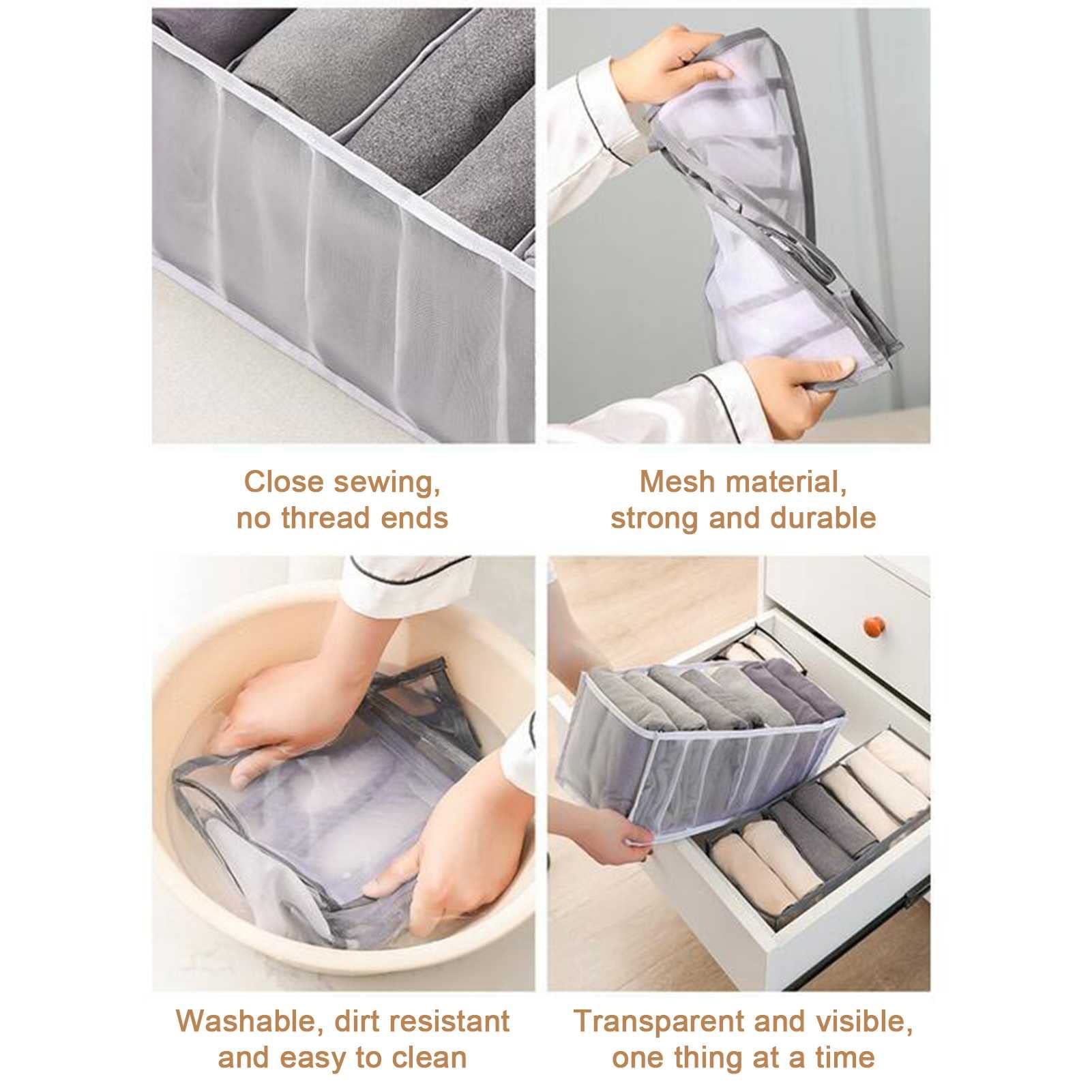 Organizador de Ropa de Armario, Organizador de cajones Plegables, Divisor de cajones de Jeans for suéteres, Pantalones, Camisetas, etc. (6 Piezas)