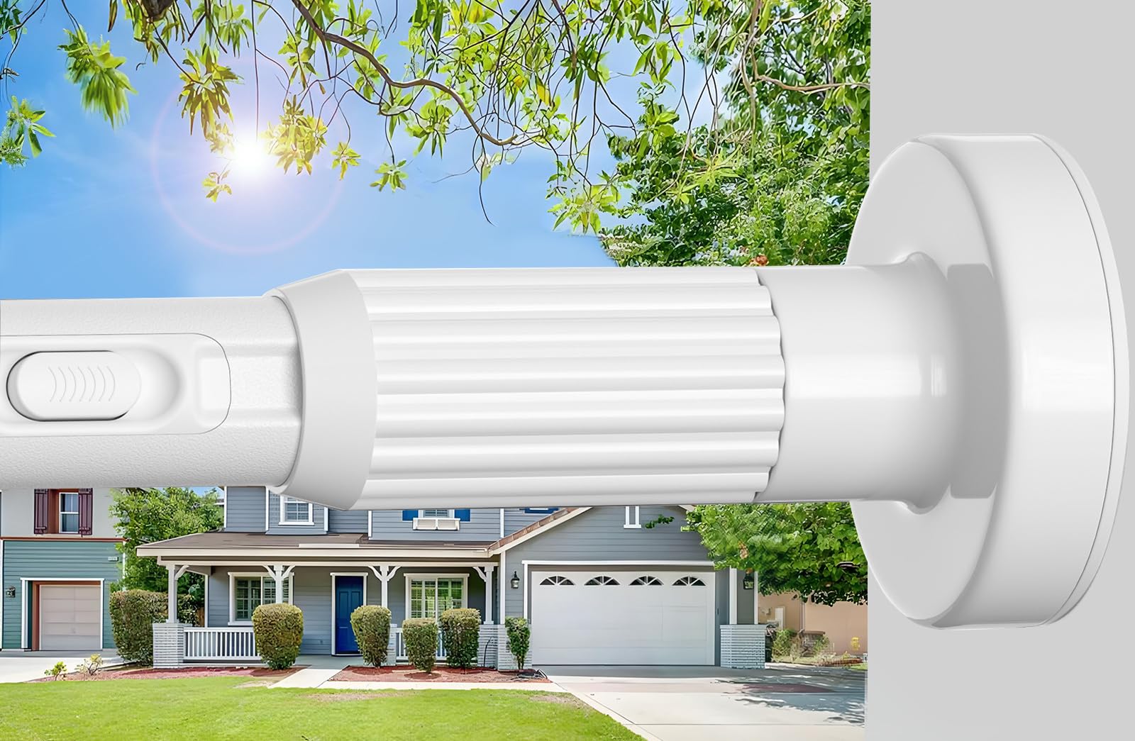 tension curtain rod?40-166in(3.33-13.83ft) one-click fast extension rod easy to install white long outdoor curtain rods no drilling never rust for window or shower patio diameter 1.26 inches