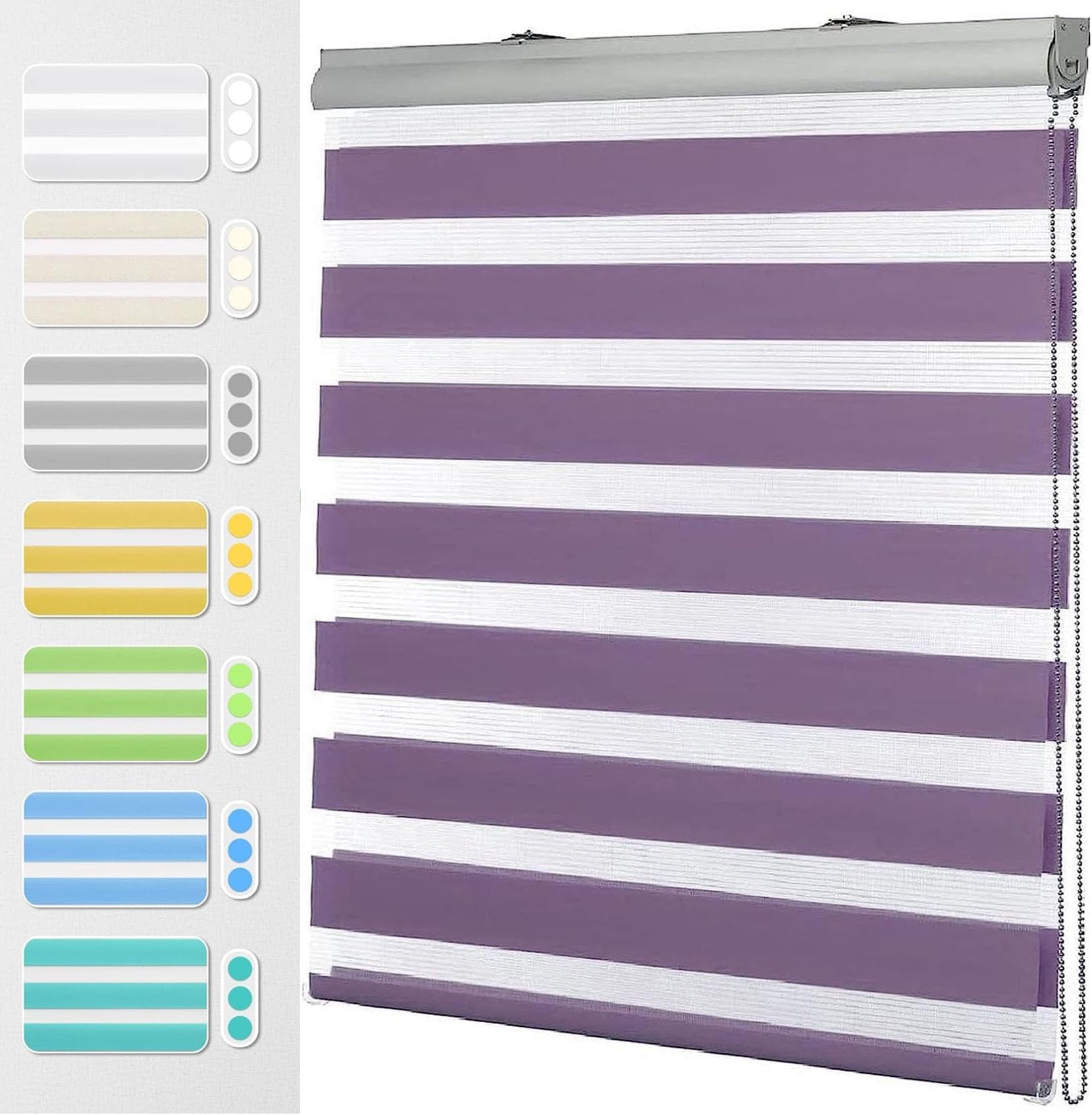 Blackout Roller Blind 120 x 320 cm Portable Metal Brackets & Fittings Included Ideal for Bedroom Nursery Loft and Travel Purple Color Furnished Roller Blind with Blackout Feature
