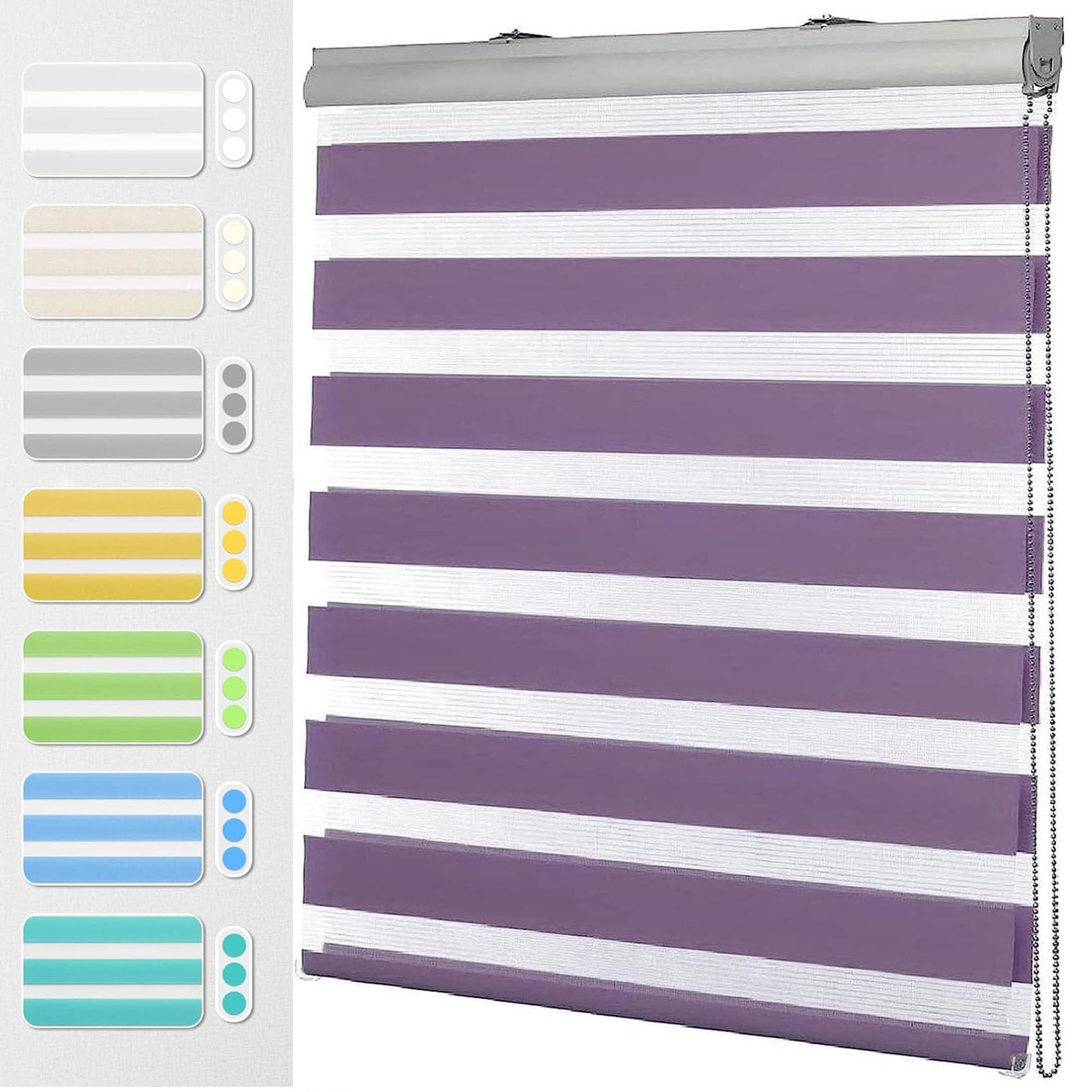 Estor enrollable opaco de 120 x 220 cm con protección solar total y doble tela térmica beige