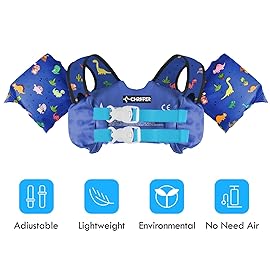Chriffer Kids Swim Vest Life Jacket for 30-55 Pounds Boys and Girls, Toddler Floaties with Shoulder Harness Arm Wings for 2,3,4,5,6,7 Years Old Baby