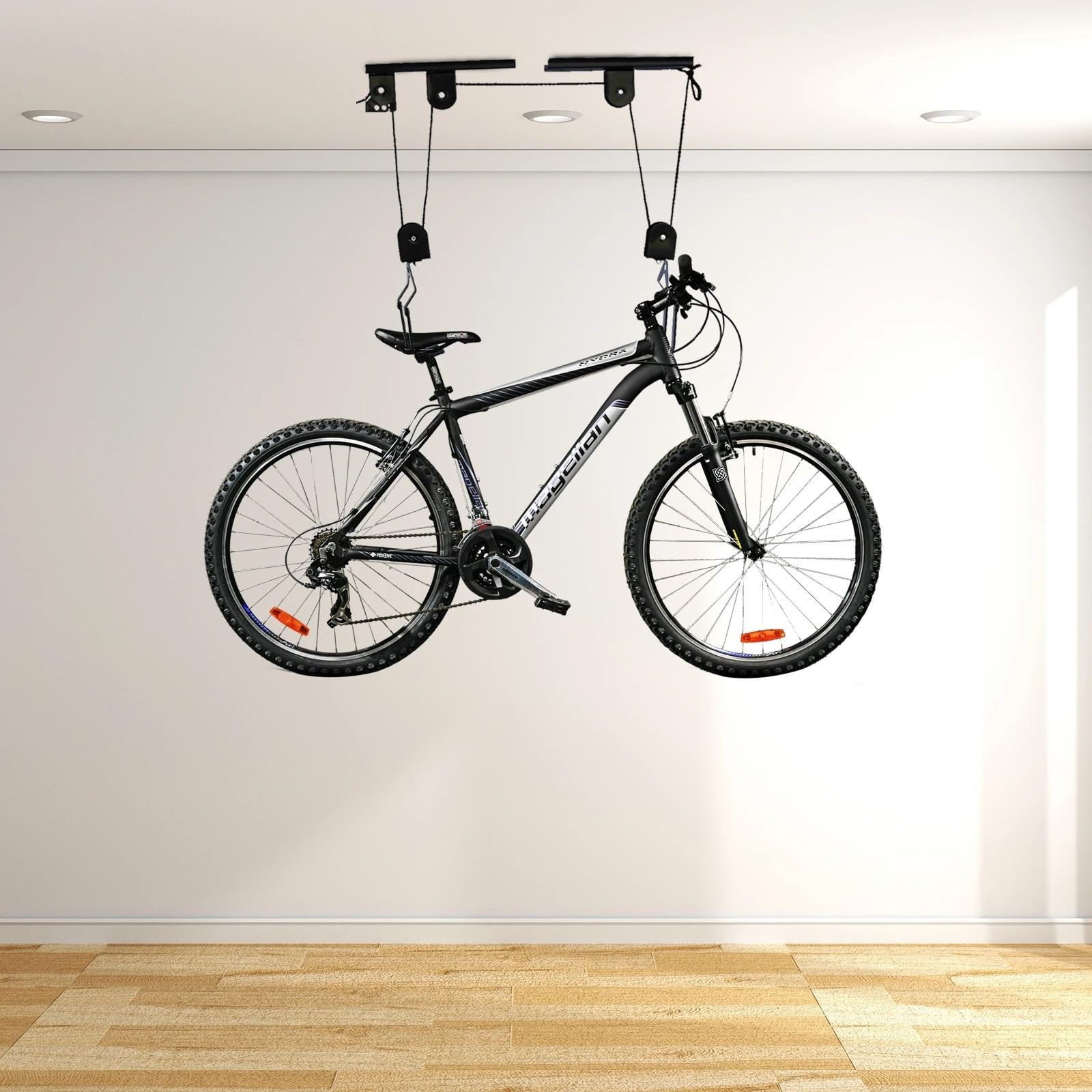 Kajak-deckenlift Fahrradaufzug for die Garage, Deckenmontage, Flaschenzugsystem, Fahrradaufbewahrung, Satz Fahrradaufhänger for die Garagenaufbewahrung Garagen-lagerlift