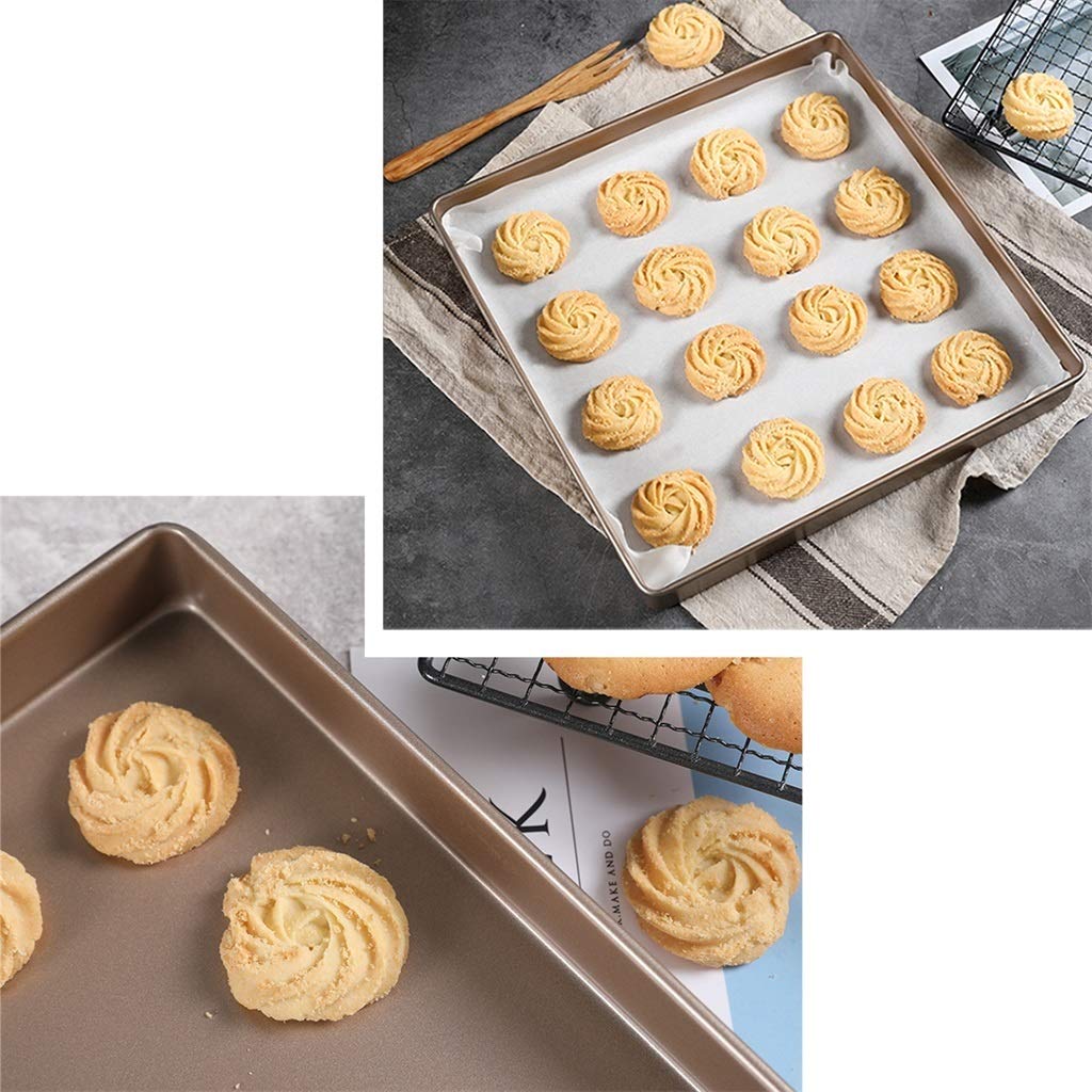 ZHANGXIAO Bandejas para Horno, Acero Carbono Horno Rollo De Pastel Mollete Rectángulo Un Pan Galletas Plato De Hornear No Pegajoso (tamaño : 50×30.5×3.5cm)