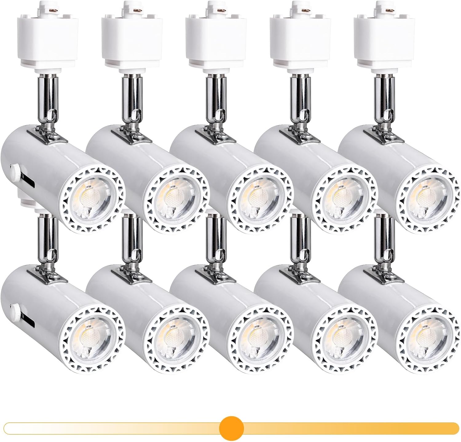 EAGLOD 7W Track Light Heads,Halo LED Track Lighting Head for Accent Art, Dimmable Track Light Fixture 4000K Netural White 110V Zoomable Track Head - 10 Pack (White)