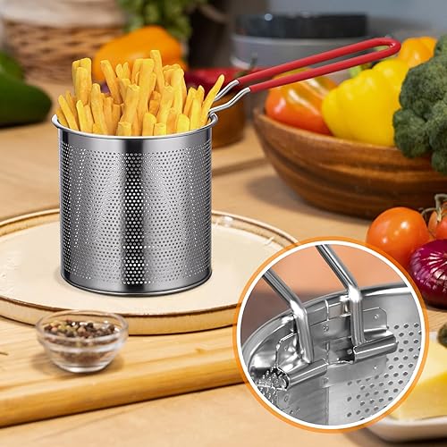 Miniatura 3 de Bothyi Olla para freír profunda, acero inoxidable, con cesta de filtro, antiadherente, práctica herramienta de cocina, olla de cocina para el hogar,