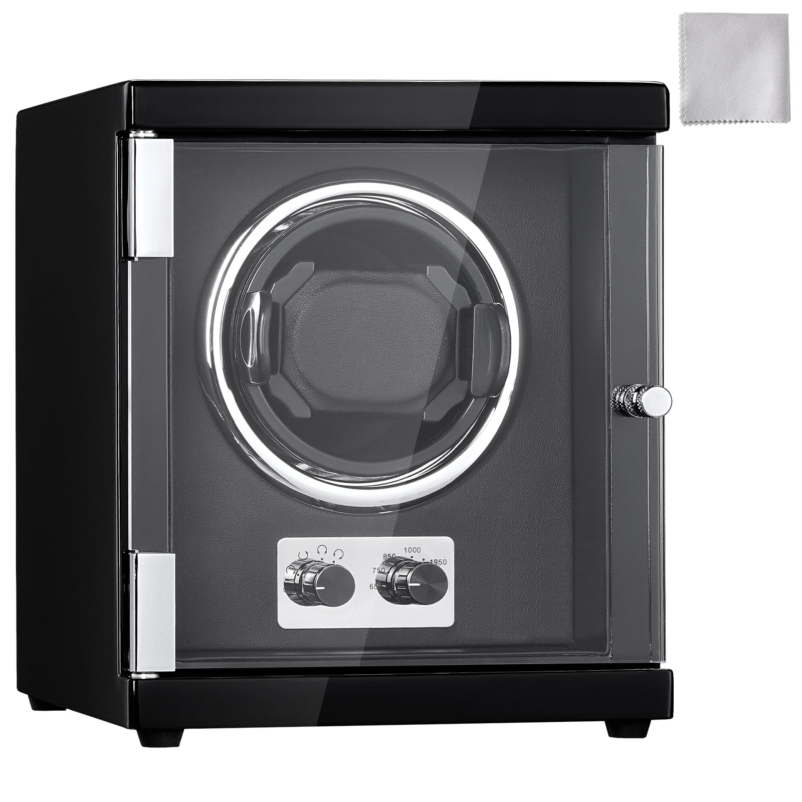 VEVOR Uhrenbeweger, Automatik-Uhrenbeweger, Watch Winder, Uhrenbeweger für Automatikuhren, Automatischer Uhrenbeweger mit Platz für 1 Uhr, LED Beleuchtung, 150–207 mm Einstellbare Riemenlänge