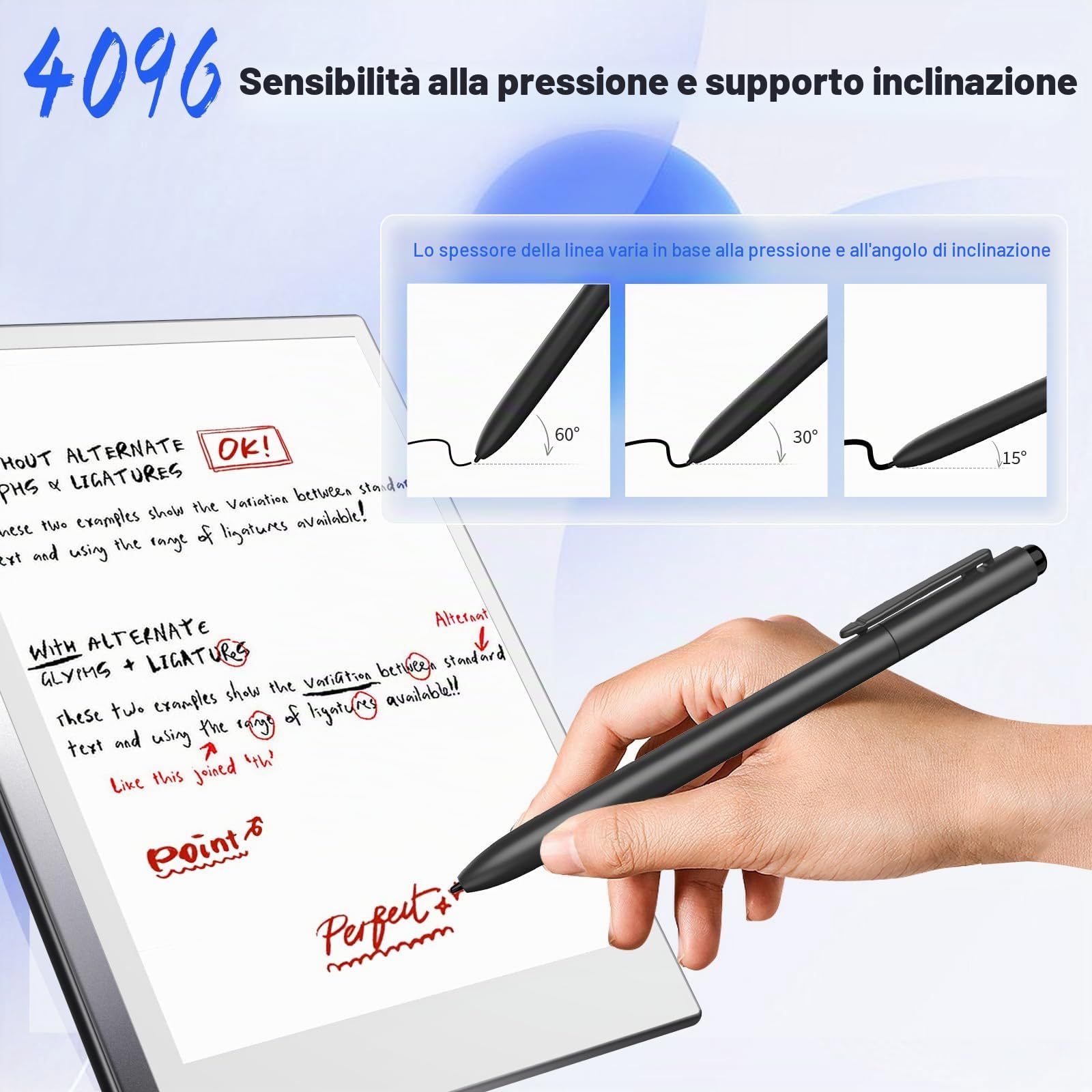 TiMOVO EMR Penna Stilo Compatibile con Remarkable 2 con Gomma, Nero | Penna Digitale EMR per Remarkable, Inclinazione, Sensibilità 4096, Rifiuto del Palmo, per Kindle Scribe/Dispositivi EMR