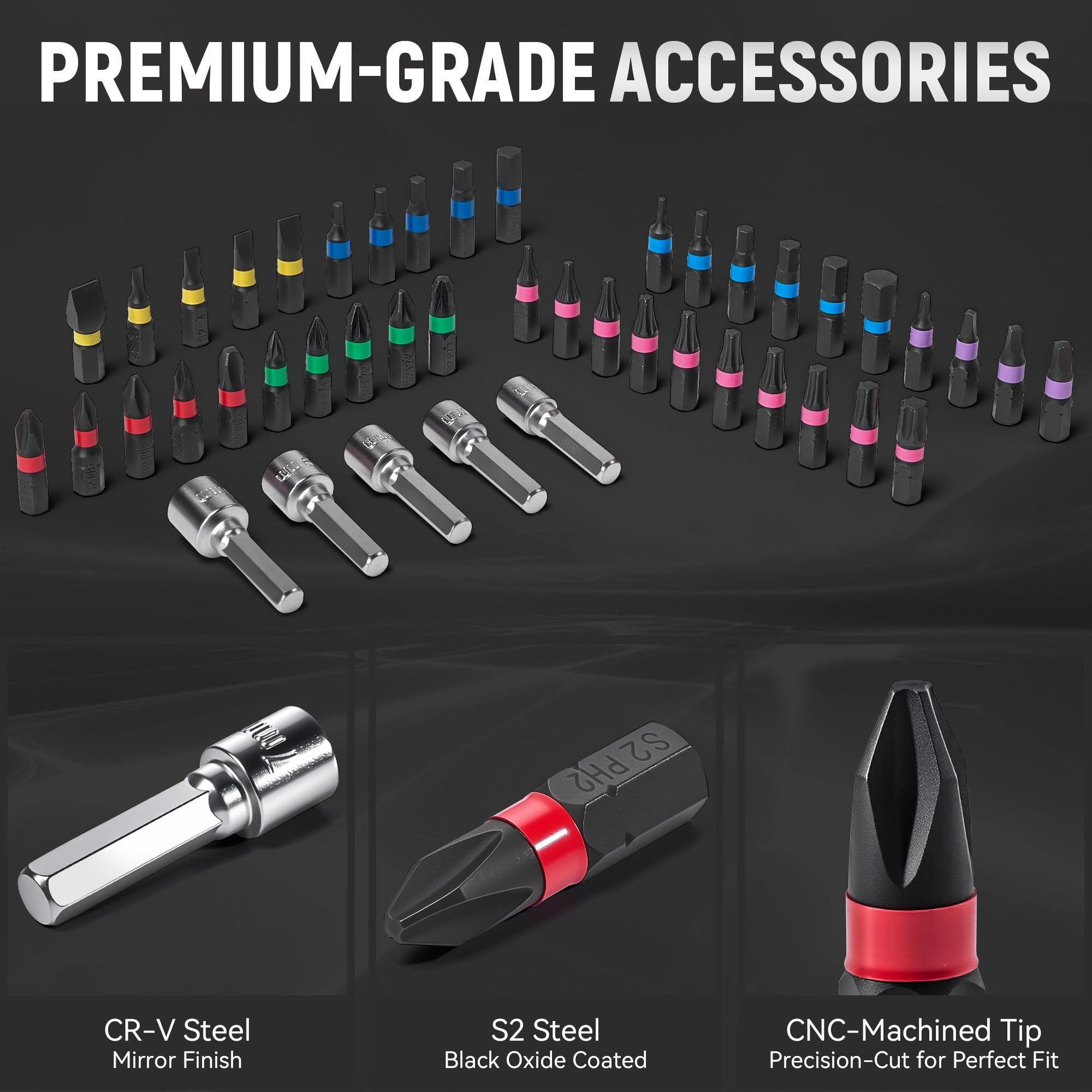 Set di 46 cacciaviti dinamometrici, attacco da 1/4", 10-170 pollici, include 40 punte S2 e 5 cacciaviti CR-V, kit chiave dinamometrica regolabile per elettronica, bici, fai da te e riparazione