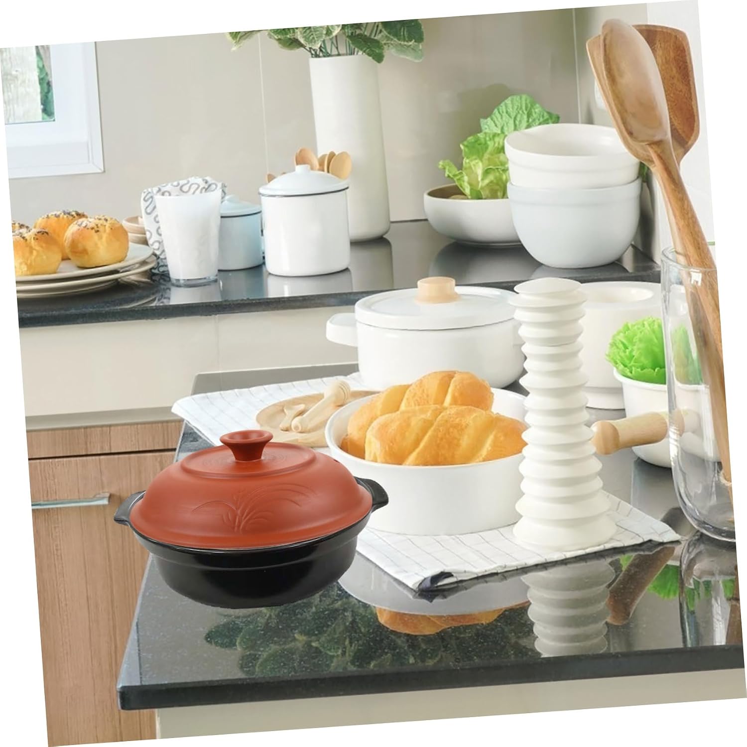 Clay Casserole Dish Lid Pot Lid Vent Hole Ceramic Cover for Stew Pot Food Safe