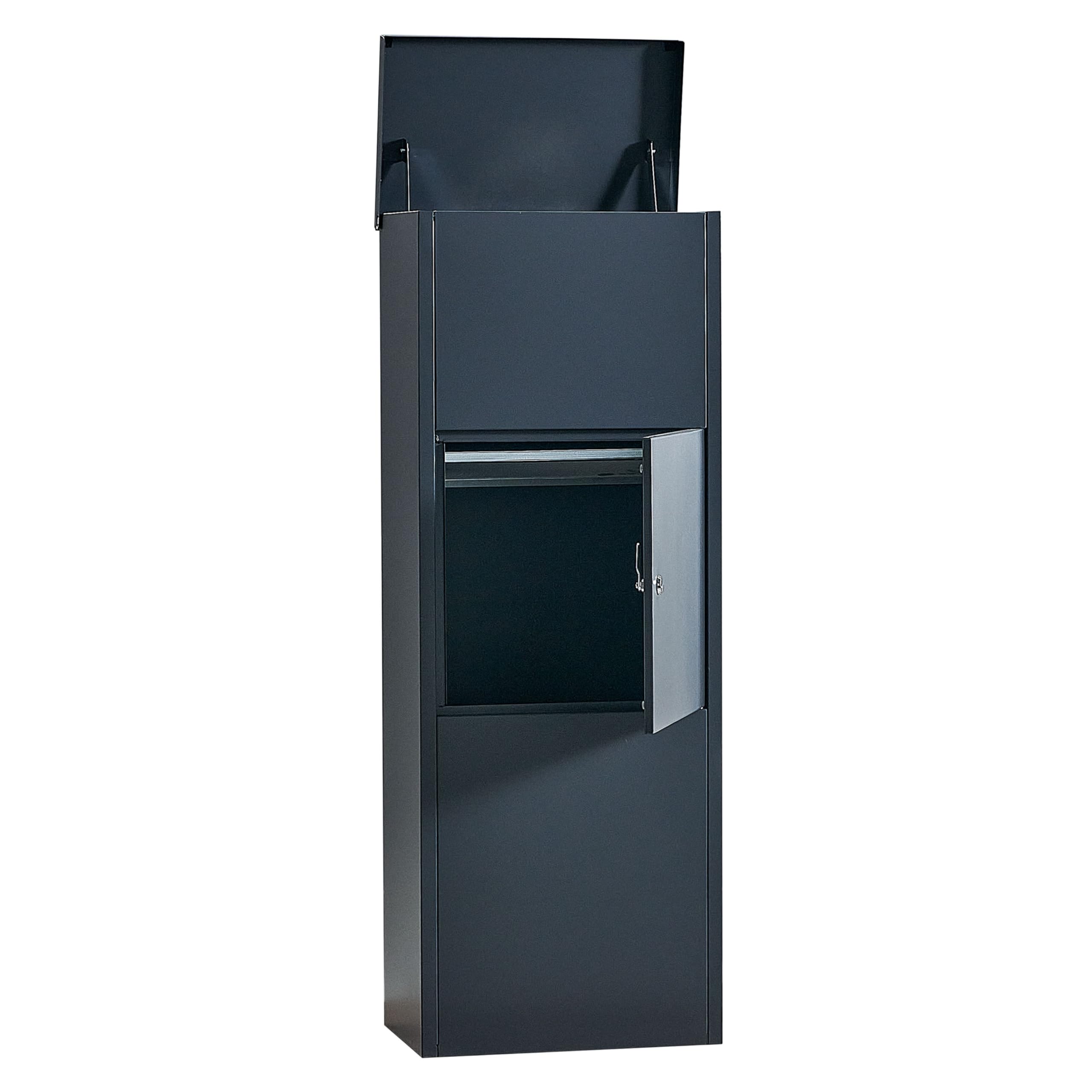 Atahome Anthracite Large Parcel Box Outdoor Parcel Delivery Box Parcel Drop Box Metal Post Box For Internet Deliveries,Wall Mountable Weatherproof Sturdy Mailbox Home Porch - Ephesus (Anthracite)