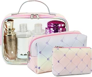 Bluboon Neceser de maquillaje para mujer, 3 p...