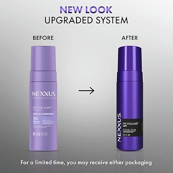 Nexxus Hy-Volume Cloud Foam Hair Foam for Lift and Volume For Flat & Limp Hair Hair Styling Foam Powered by Magnitube Volumizer Technology with Hyaluronic Acid 5.5 fl oz