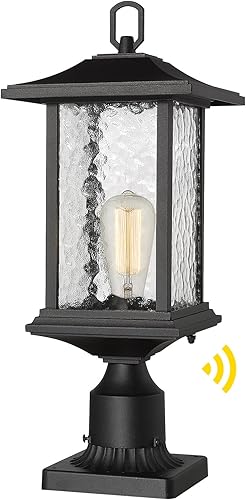 Miniatura 9 de Beionxii Luces de poste para exteriores  Paquete de 2 lámparas de poste de farol exterior con base de montaje de muelle de 3 pulgadas, aluminio