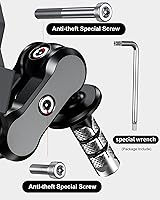 Vista 7 de BRCOVAN Anti-Theft Motorcycle Fork Stem Phone Mount Holder with Vibration Dampener & High-Speed Secure Lock, Heavy Duty, Adjustable Size, Big Phone