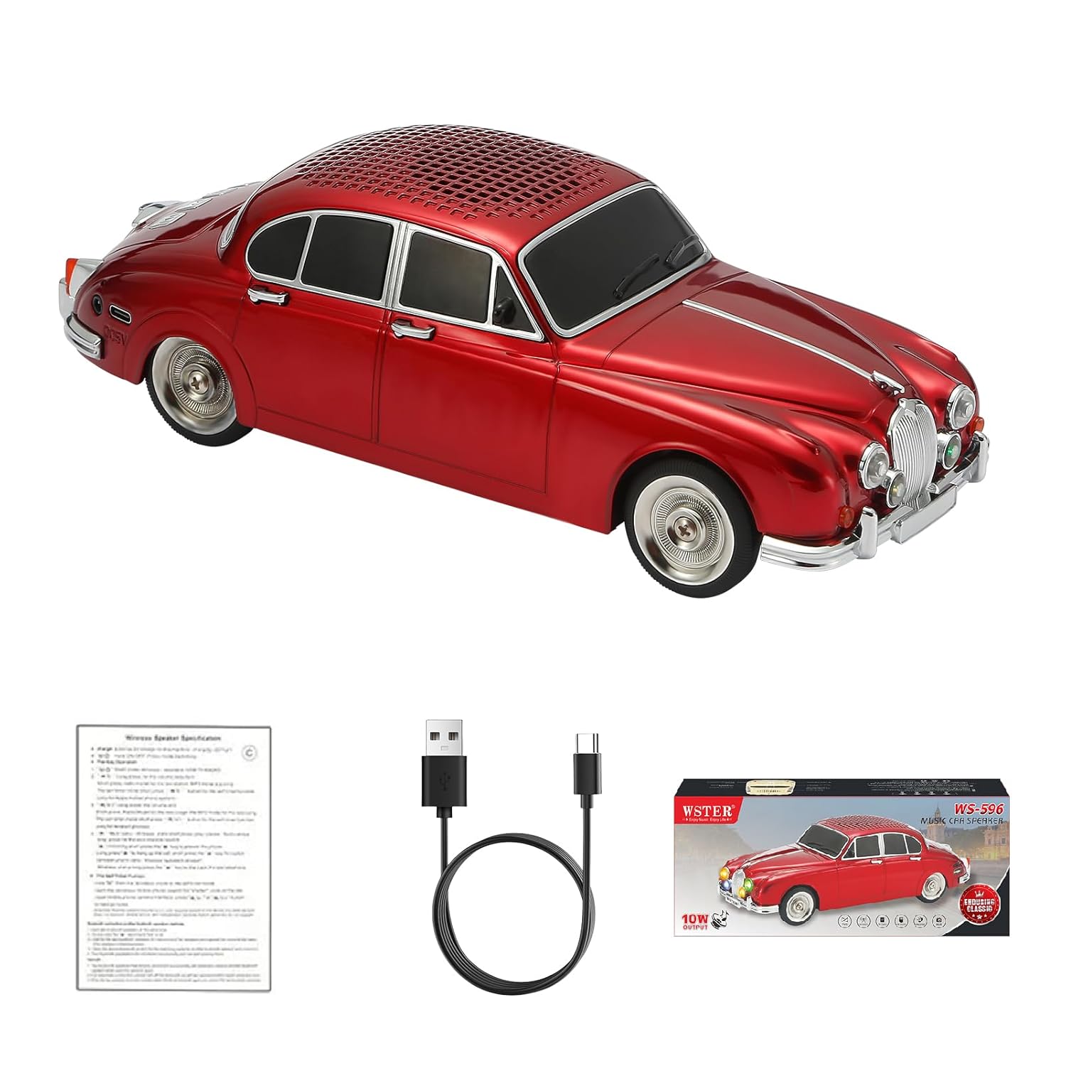 Car Model Bluetooth Replica Speakers Collection Portable Wireless Speakers with HD Sound LED Party Lights FM Radio TWS