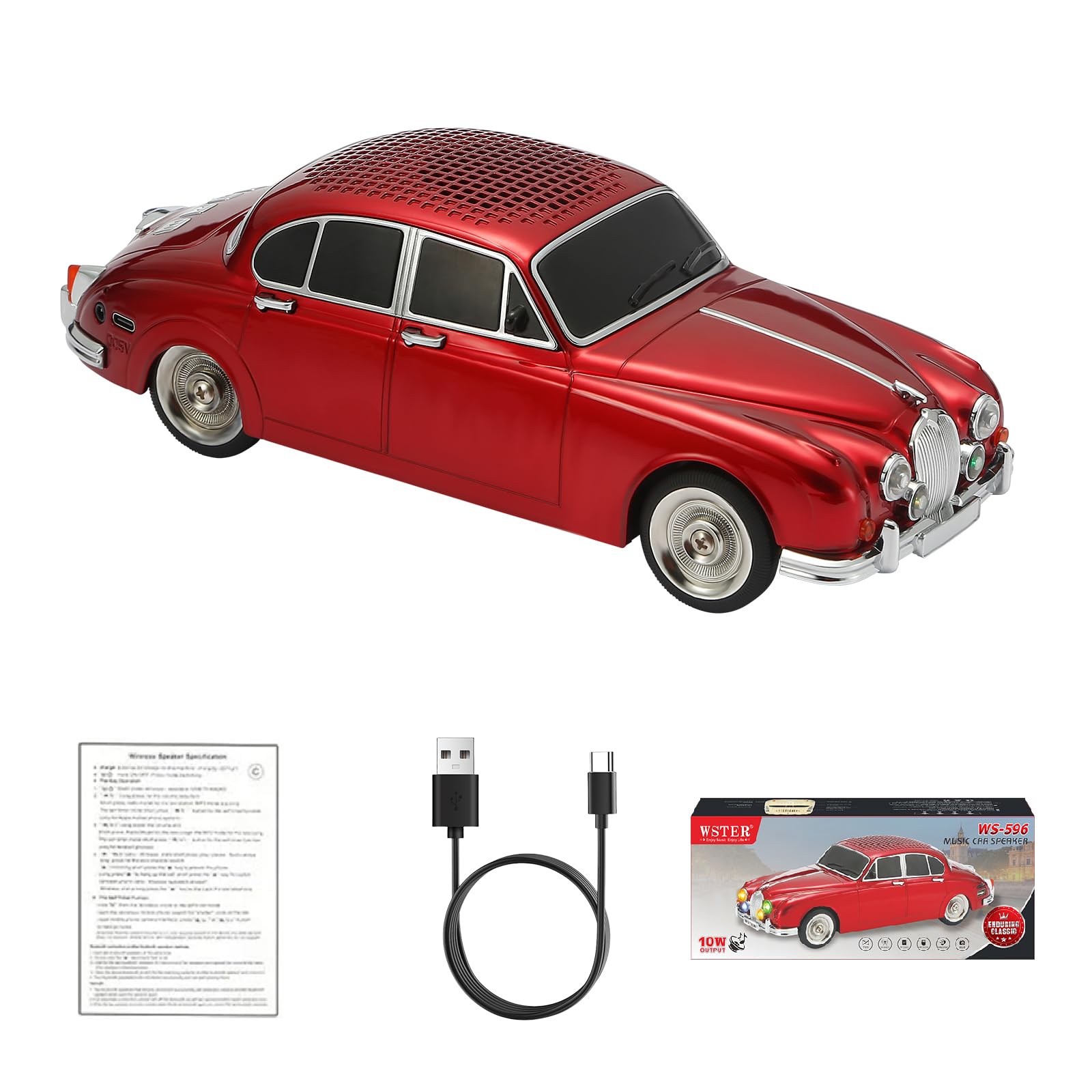 Car Model Bluetooth Replica Speakers Collection Portable Wireless Speakers with HD Sound LED Party Lights FM Radio TWS