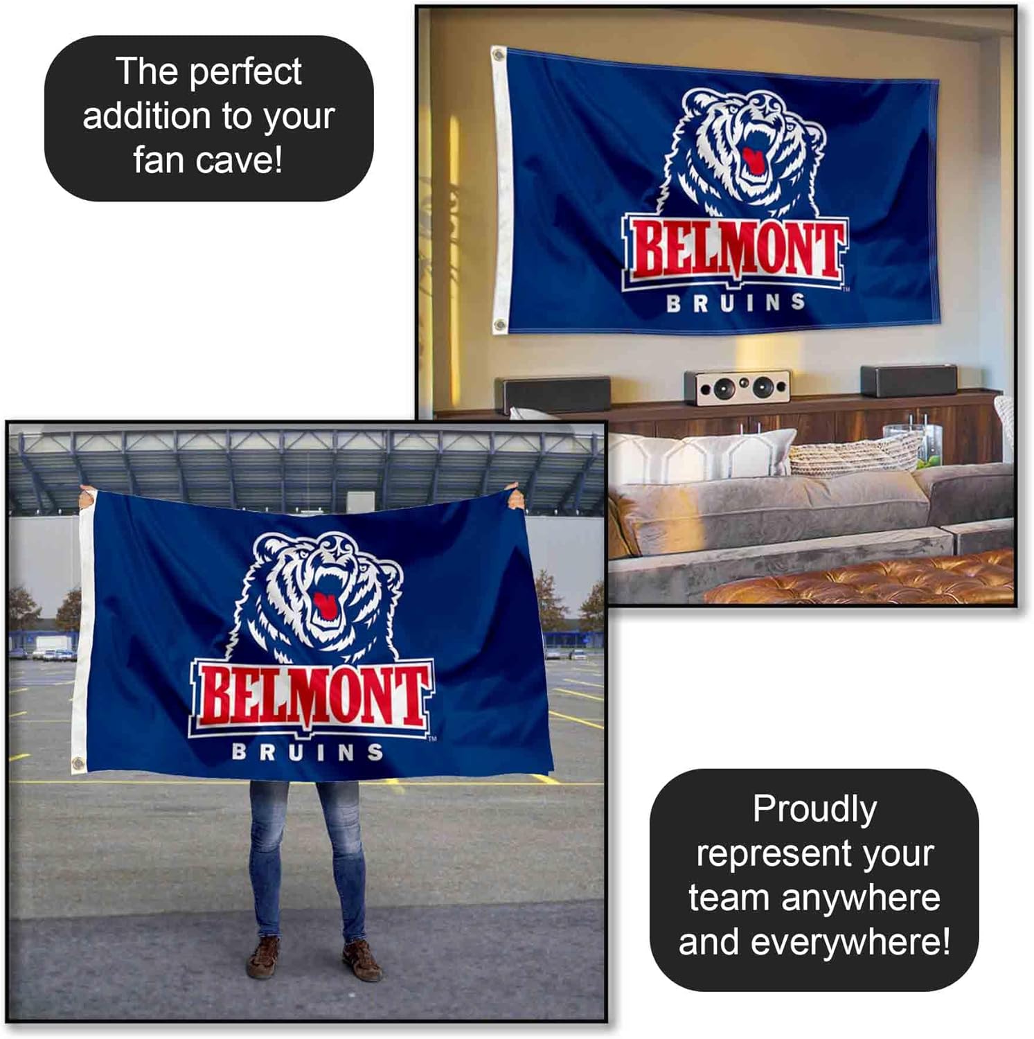 Belmont Bruins University Large College Flag - Image 5