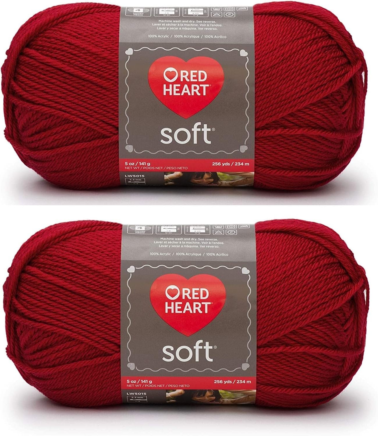 Bulk Buy: Red Heart Soft Yarn (2-Pack) (Really Red)