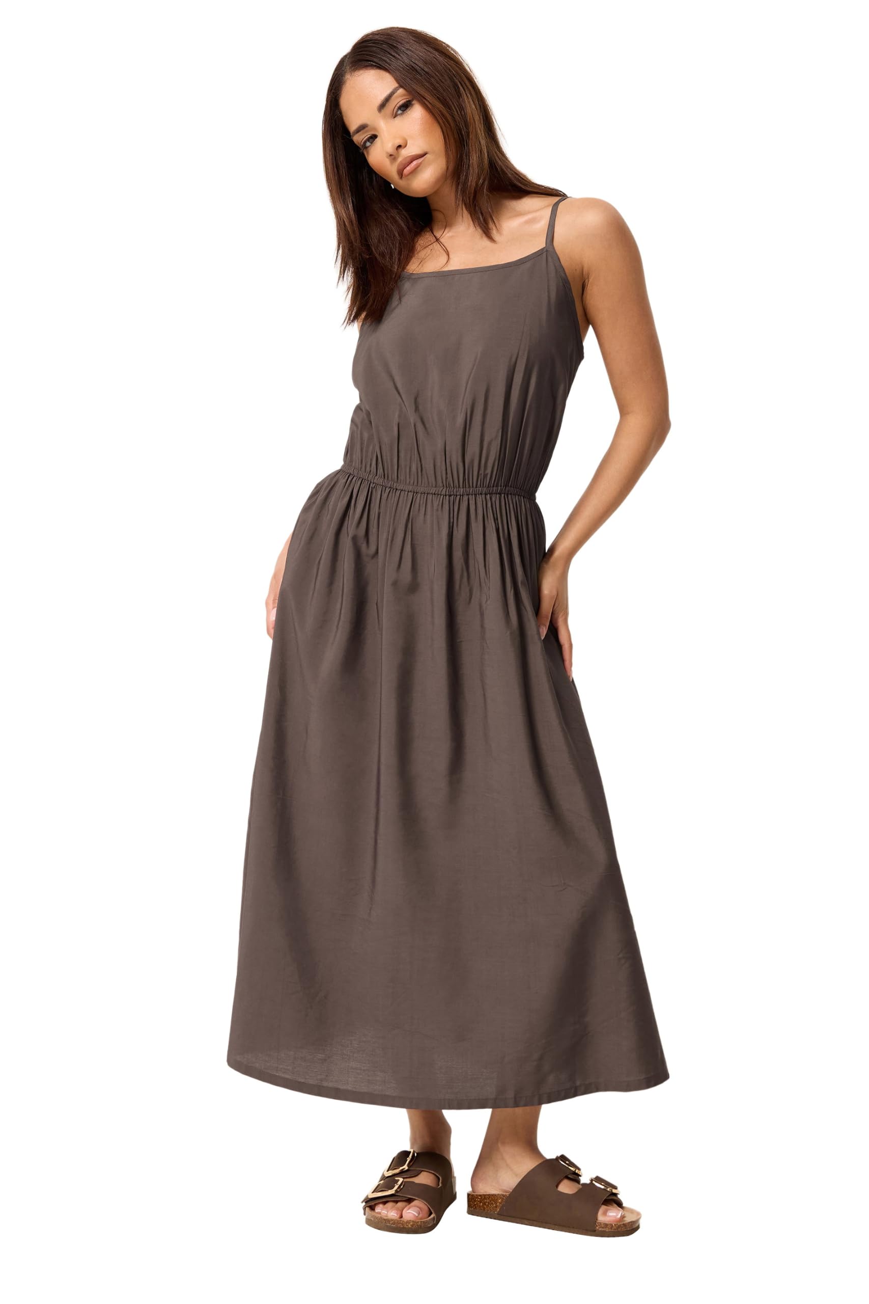 PixieGirl Women's Petite Midi Dress in Chocolate | Size: 18