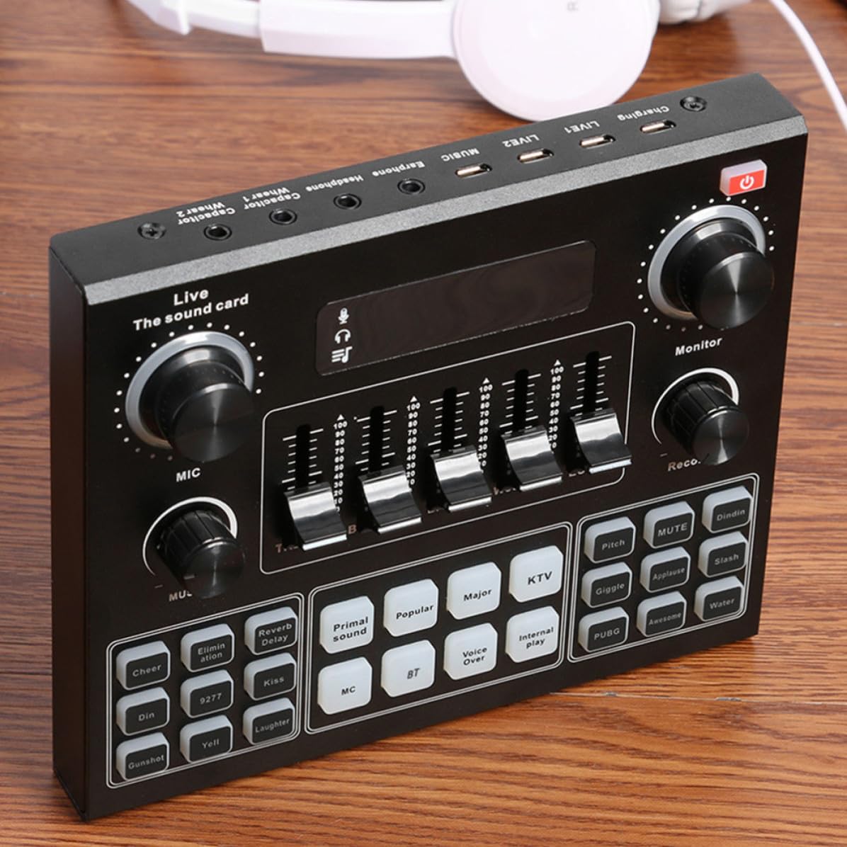 Live Soundkarte für Handy und Computer mit Abs Material Dual Mobiltelefon Unterstützung und Klangwechsler für Mobiles Live Streaming und Aufnahme