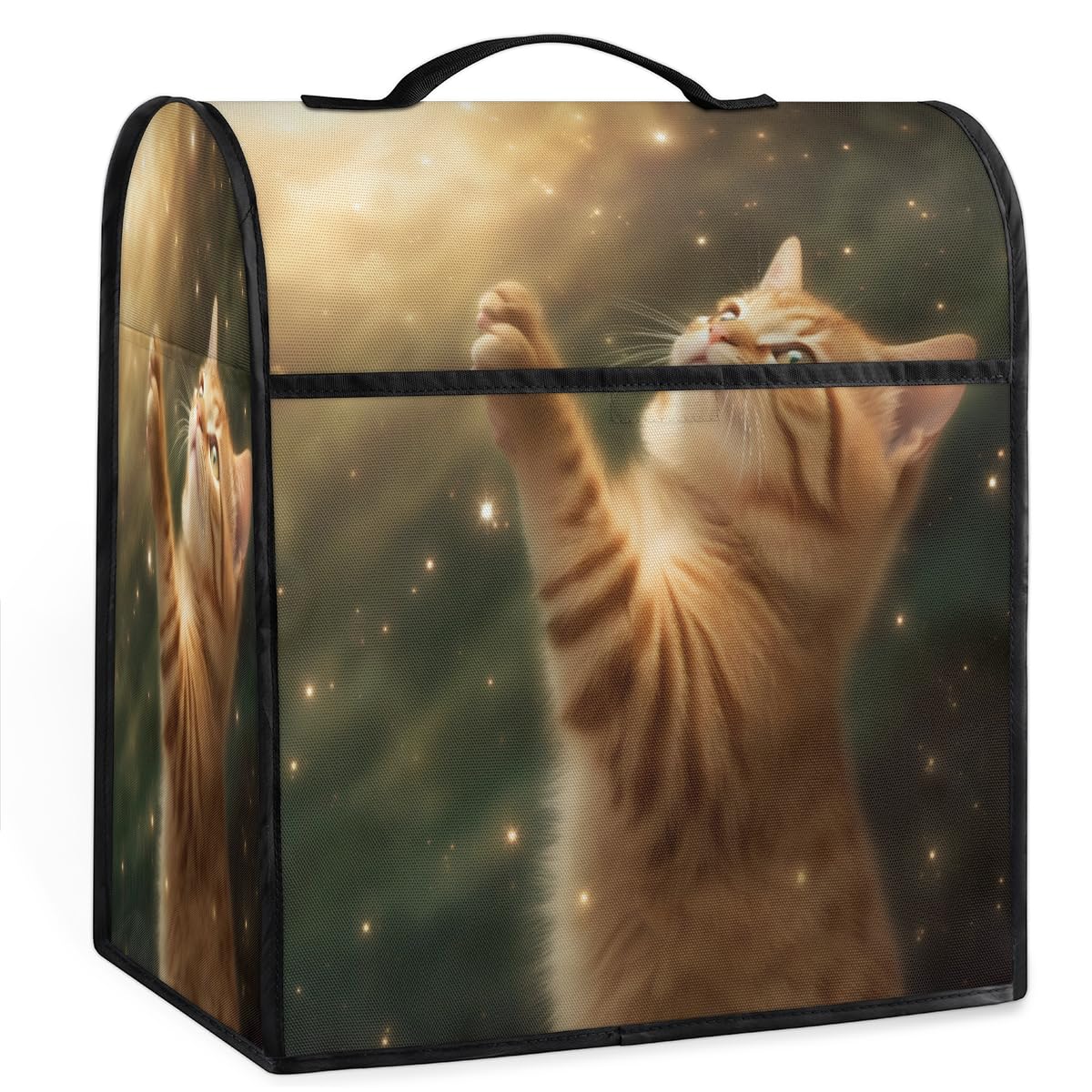 Coffee Maker Cover Star Cat Cute Kitchen Appliance Covers Small Appliance Covers Blender Cover Juicer Cover Dust Covers for Kitchen Appliances with Top Handle and Pockets,Washable,C865