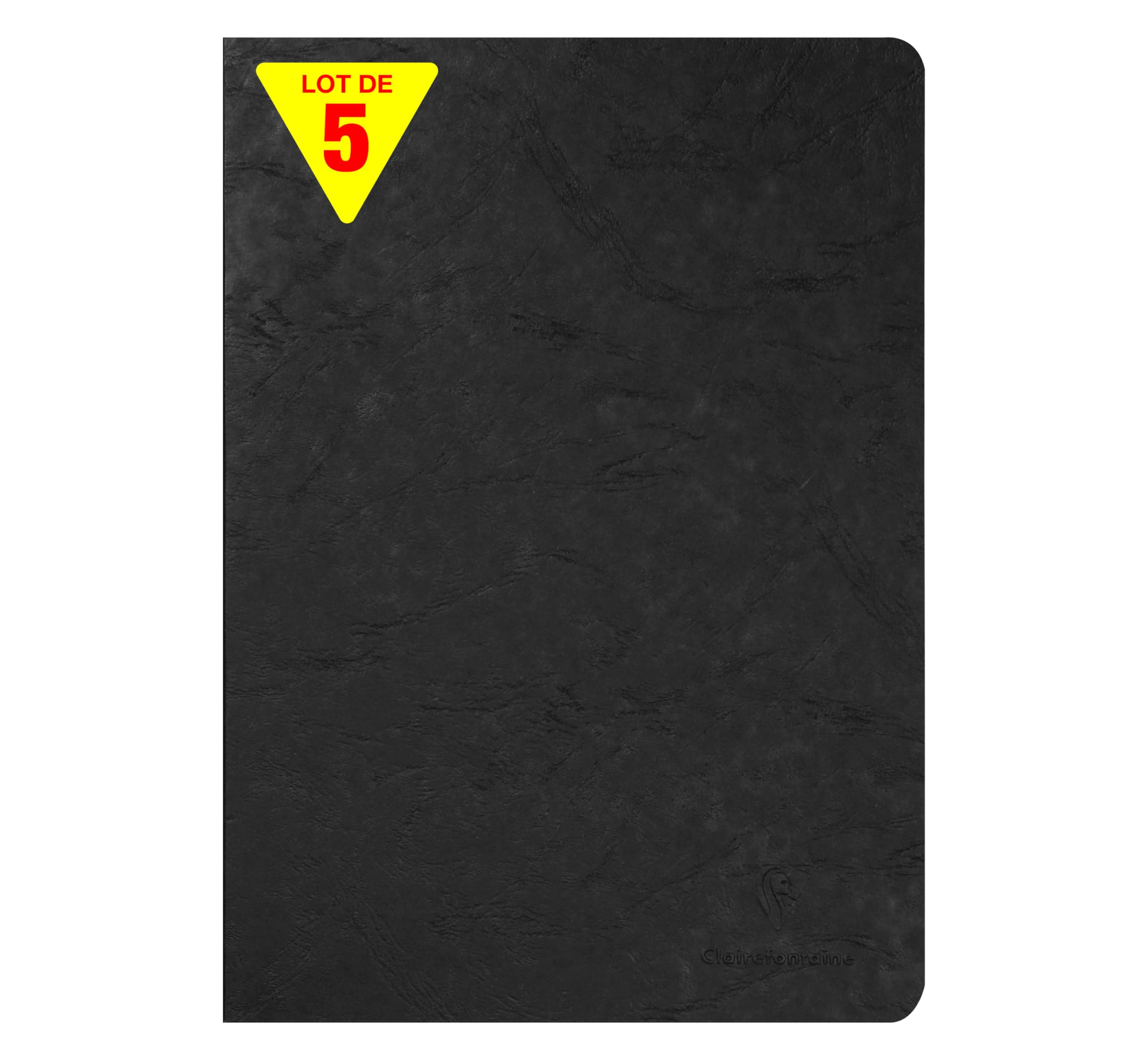 Clairefontaine 733000Cpack - Packung 5 Heft - Notizbuch mit Drahtheftung, Age Bag, DIN A4 21x29,7 cm, 48 Blatt, blanko, 90g, Schwarz, 1 Pack