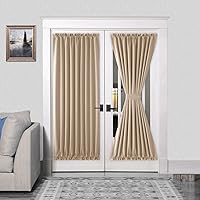 Vista 165 de Cortinas Dwcn para puerta, con bolsillo para barra Blanco grisáceo