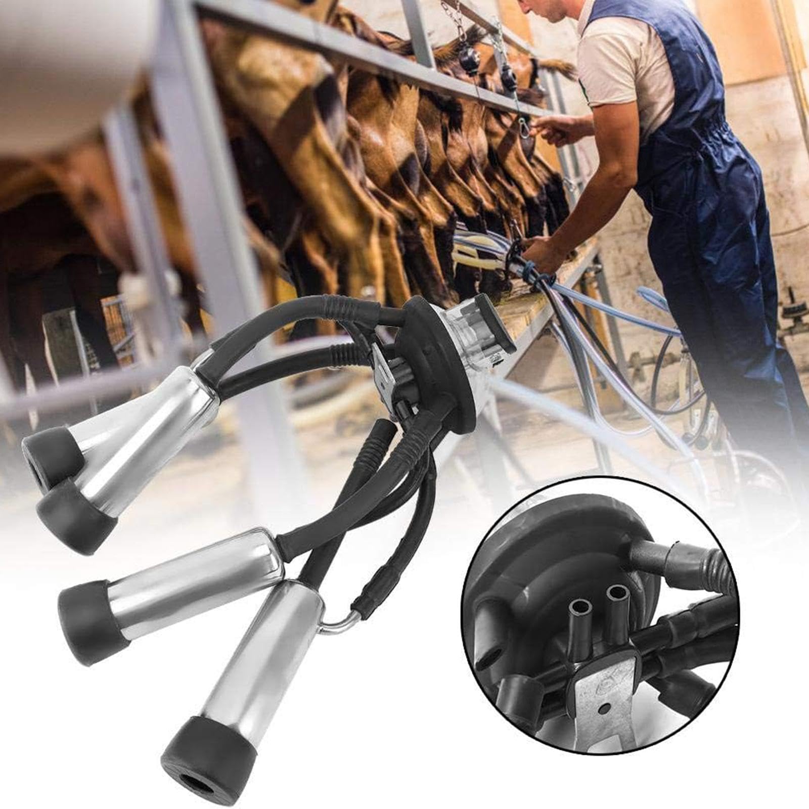 Ensemble de tasses à lait de vache pour pompe à vide et machine à traire légère