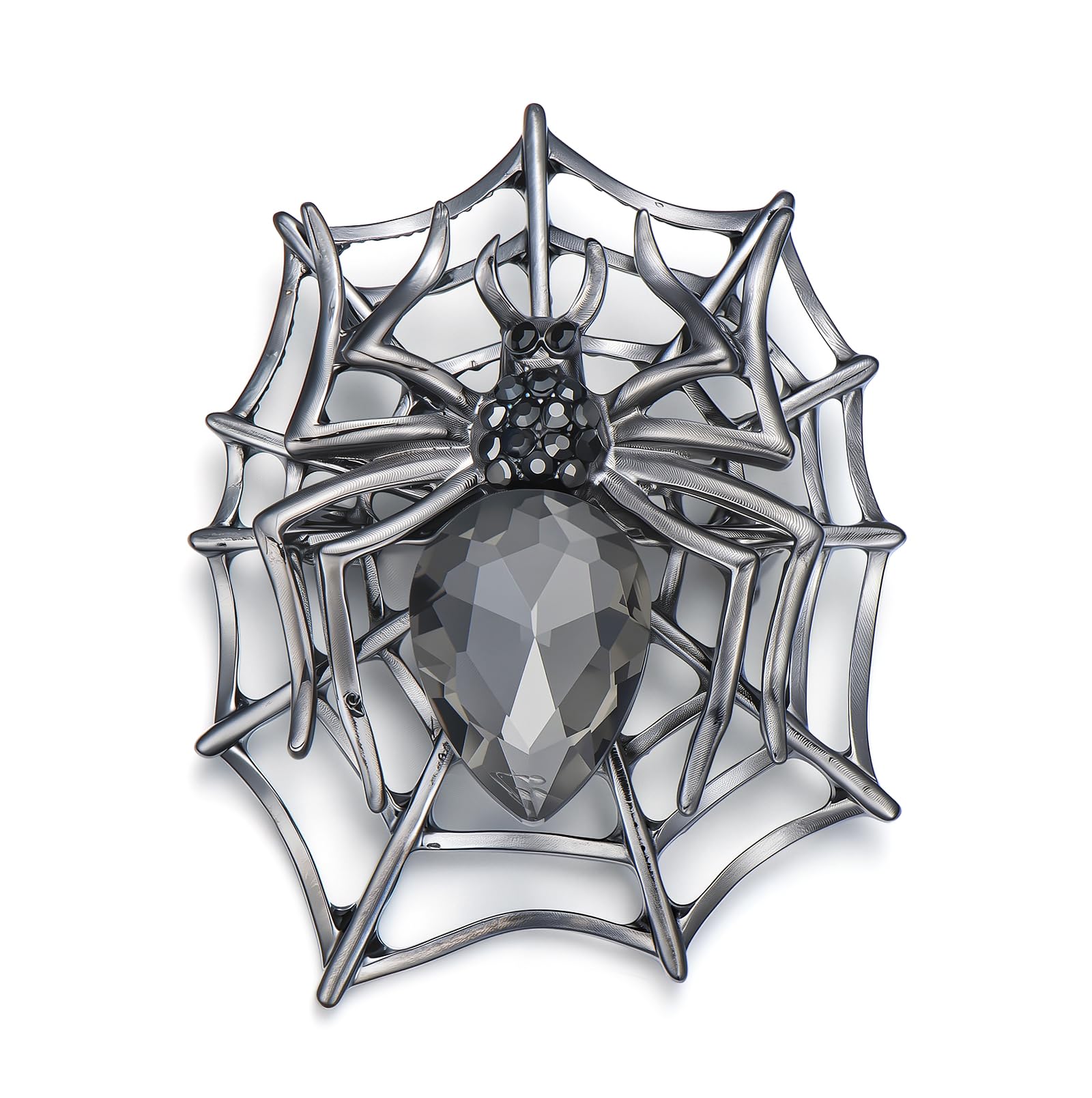 Broches de Solapa con Diamantes de imitación Negros y Cristales, Ideales para Halloween. Regalos para Mujeres y Hombres.