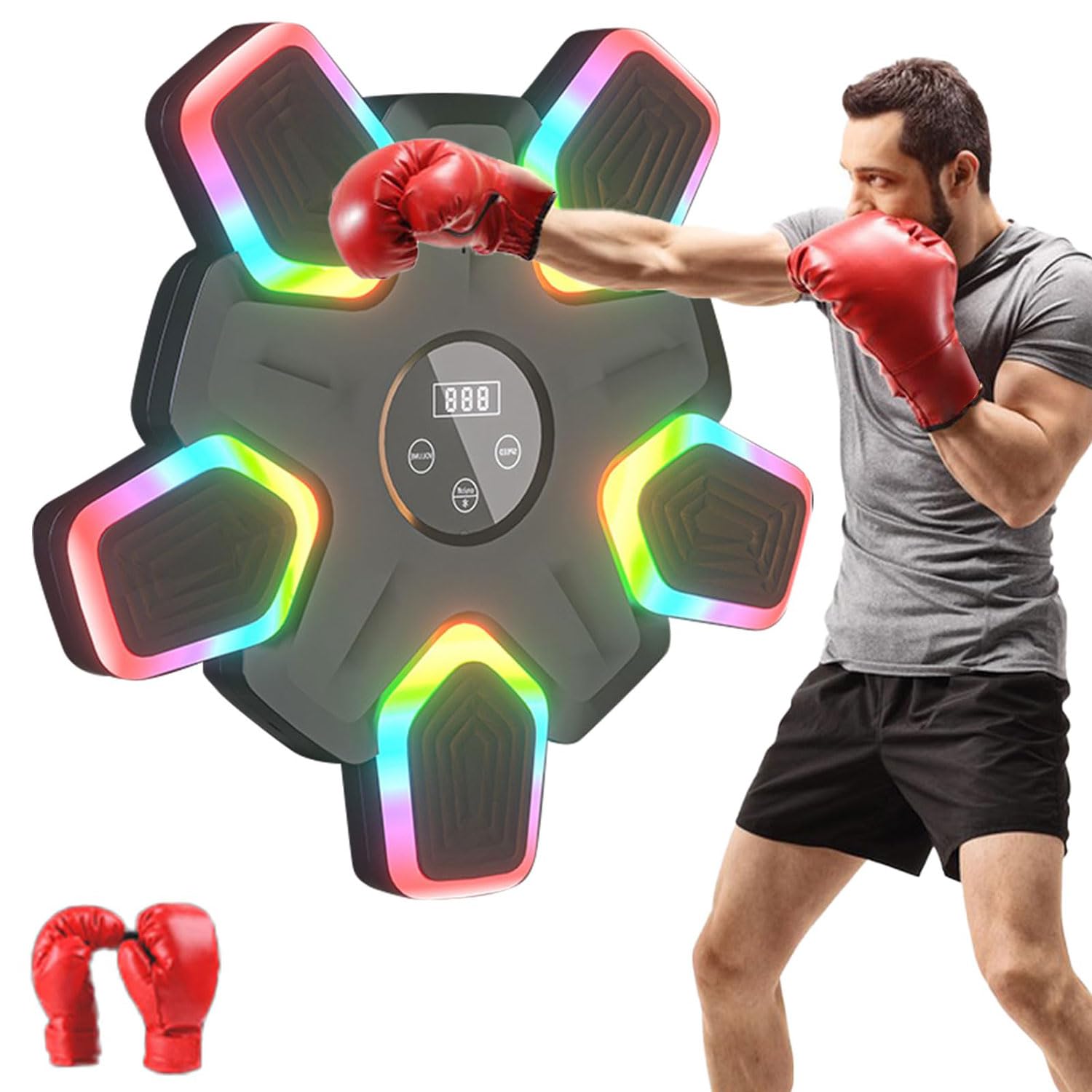 Machine de boxe musicale avec 7 couleurs, le cadeau de sport idéal
