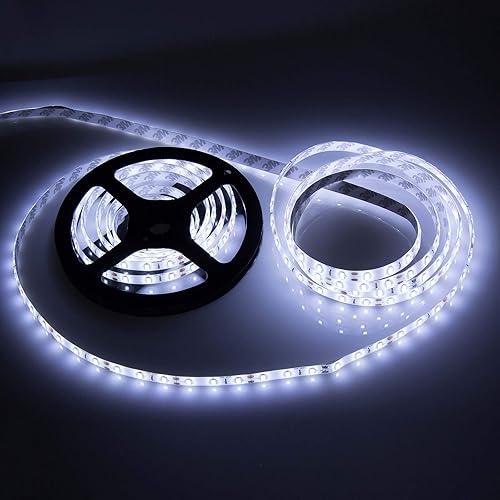 Miniatura 3 de LemonBest Tira de luces LED de 16.4 pies, color blanco frío, SMD5630, cinta de luces LED flexibles para máquina de coser, espejo, gabinete, armario,