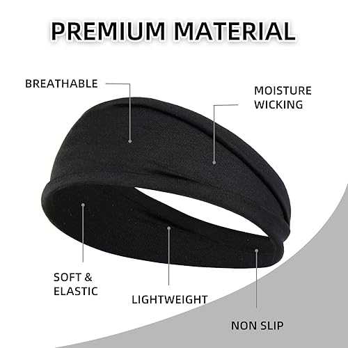 Miniatura 3 de Huachi Diademas negras antideslizantes para mujer, paquete de 4 bandas elásticas para el cabello de mujer, un juego de múltiples estilos, accesorios