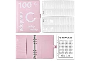 100 Envelopes Money Saving Challenge Binder in Vibrant Pink