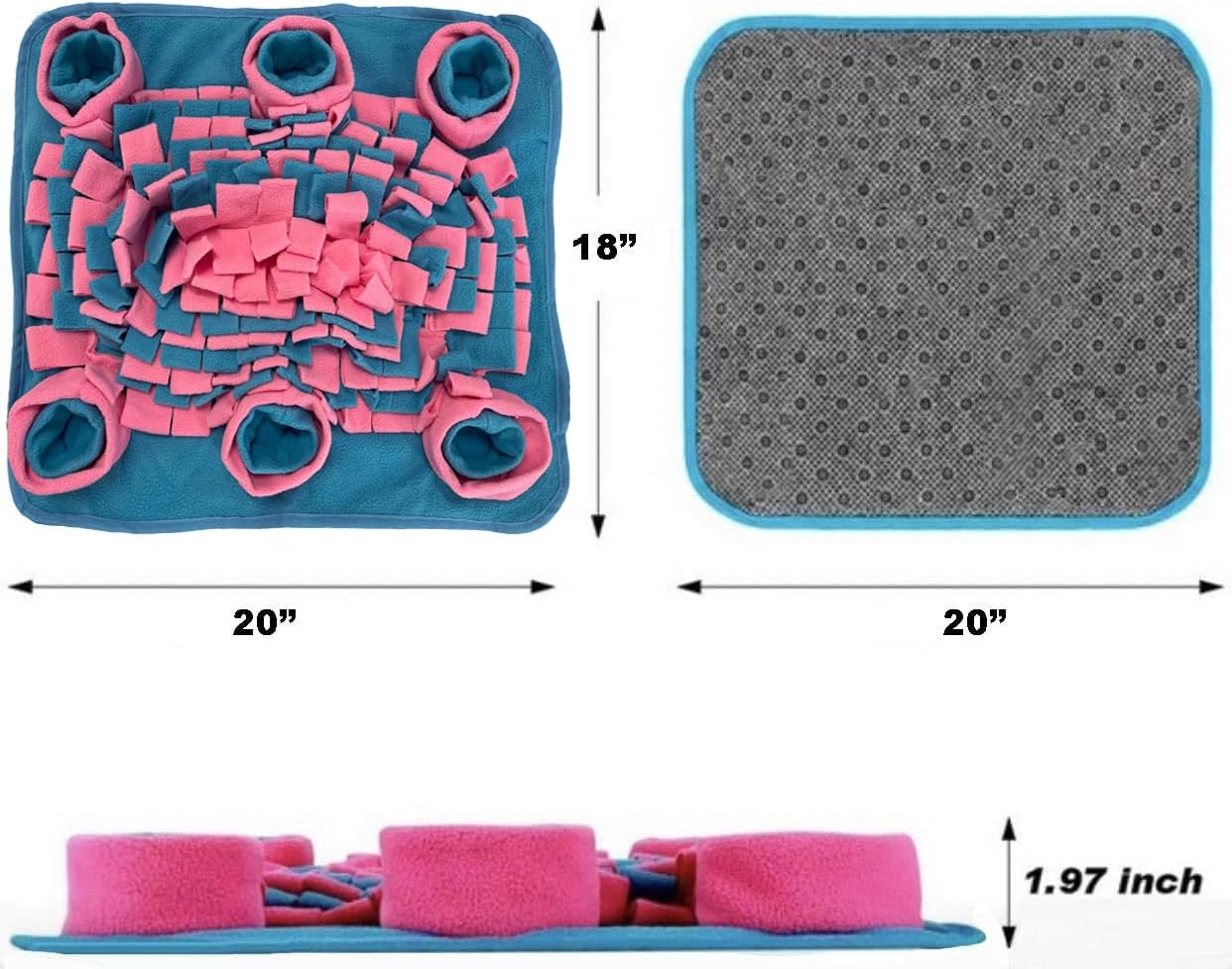 Snuffle Mat - for Dogs Pigs Rabbits or Other Small Pets - Pink and Blue