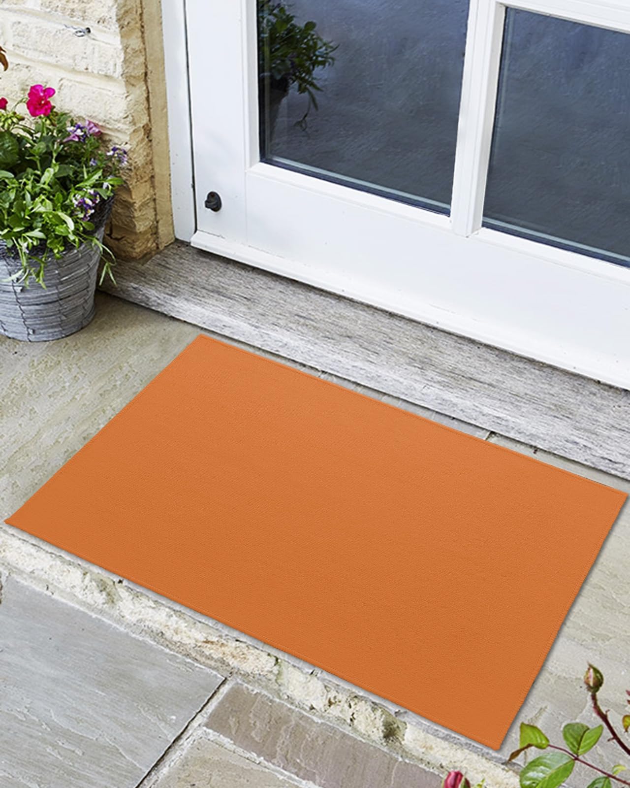Amazon.com: Front Door Mat Orange Doormat, Absorbent Dirt Resist