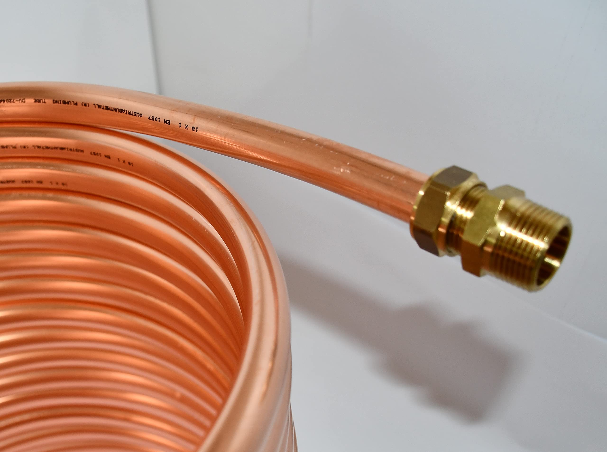 Spirale aus 7,5m Kupferrohr 15x1mm Außendurchm. ca.31cm Poolheizung 1/2" ANSCHLUSS