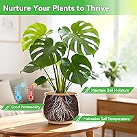 Vista 4 de ZeeDix Paquete de 3 anillos de mantillo de fibra de coco, anillo de coco de 14 pulgadas, tapete de mantillo de árbol de coco 100% natural, protector