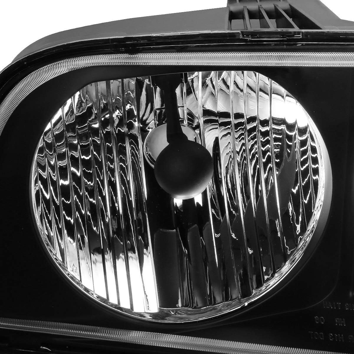Auto Dynasty Headlight Assembly Compatible with 2005-2009 Ford Mustang, Factory Style Headlamp Replacement, Passenger Right Side, Black Housing Amber Corner, FO2503215